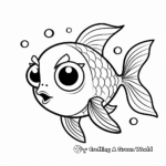 Adorable Baby Fish Cartoon Coloring Pages 4