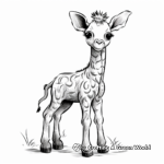 Adorable Baby Giraffe Coloring Pages 1