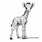 Adorable Baby Giraffe Coloring Pages 2
