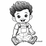 Adorable Baby Overalls Coloring Sheets 1