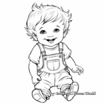 Adorable Baby Overalls Coloring Sheets 3