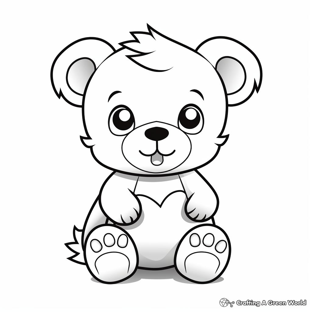 Adorable Baby Teddy Bear Coloring Pages 1