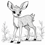 Adorable Bambi-like Fawn Coloring Pages 2