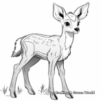 Adorable Bambi-like Fawn Coloring Pages 3