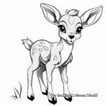 Adorable Bambi-like Fawn Coloring Pages 4