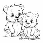 Adorable Black Bear Cubs Coloring Pages 2