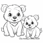Adorable Black Bear Cubs Coloring Pages 3