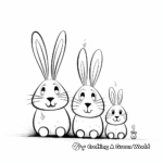 Adorable Bunny Family Coloring Sheets 2