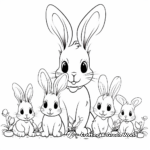 Adorable Bunny Family Coloring Sheets 4
