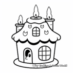 Adorable Candle House Coloring Pages for Kids 2