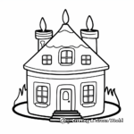 Adorable Candle House Coloring Pages for Kids 3