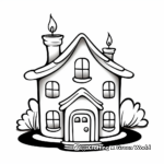 Adorable Candle House Coloring Pages for Kids 4