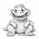 Adorable Cartoon Alligator Coloring Pages 3