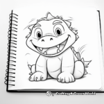 Adorable Cartoon Alligator Coloring Pages 4