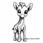 Adorable Cartoon Giraffe Coloring Pages for Kids 4