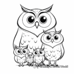Adorable Cartoon Owl Family Coloring Pages 4