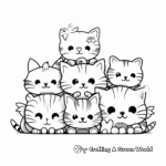 Adorable Cat Pack Coloring Pages for Kids 2