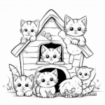 Adorable Cats in Shelter Coloring Pages 3