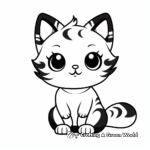 Adorable Chibi Cat Coloring Pages 4