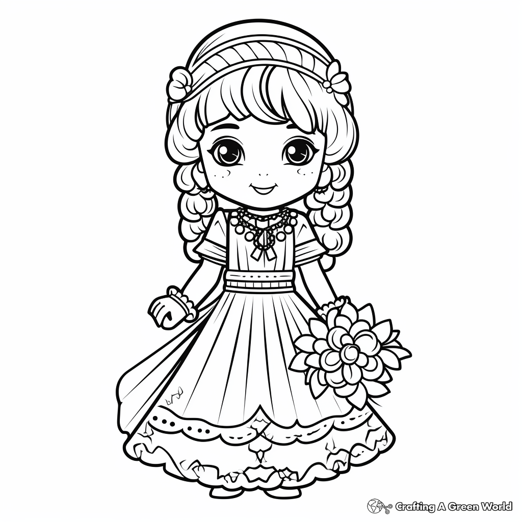 Adorable Child Bride Coloring Pages 1