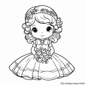 Adorable Child Bride Coloring Pages 2