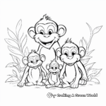 Adorable Chimp Family Coloring Pages 2
