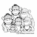 Adorable Chimp Family Coloring Pages 3