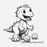 Adorable Dinosaur Playing Coloring Pages 1