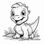 Adorable Dinosaur Playing Coloring Pages 2