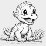 Adorable Dinosaur Playing Coloring Pages 4