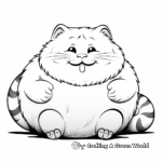 Adorable Fat Kitten Coloring Pages 2