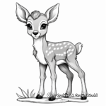 Adorable Fawn Deer Coloring Pages 1