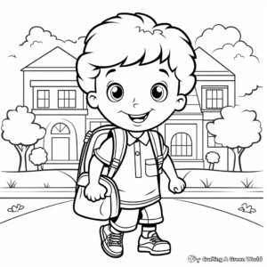 Adorable First Day of Kindergarten Coloring Pages 3