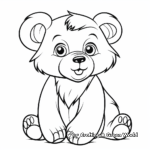 Adorable Grizzly Bear Cub Coloring Pages 1