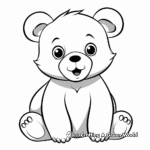 Adorable Grizzly Bear Cub Coloring Pages 3
