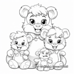 Adorable Gummy Bear Family Coloring Pages 3
