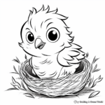 Adorable Hatchling Bird Nest Coloring Pages 4