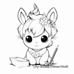 Adorable Kawaii Unicorn Coloring Sheets 4