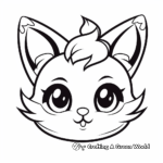 Adorable Kitten Head Coloring Pages 2