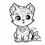 Adorable Kitten with Rose Coloring Pages 1