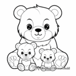 Adorable Mama Bear Bedtime Coloring Pages 2