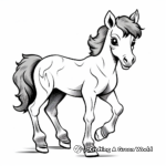 Adorables páginas para colorear de dibujos animados de caballos en miniatura 4