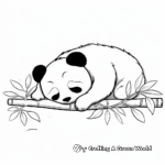 Adorable Panda Bear Sleeping on Bamboo Coloring Pages 1