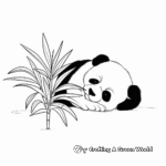 Adorable Panda Bear Sleeping on Bamboo Coloring Pages 2