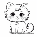 Adorable Persian Cat Coloring Pages 4