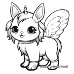 Adorable Rainbow Cat Bee Unicorn Coloring Pages 1