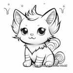Adorable Rainbow Cat Bee Unicorn Coloring Pages 2