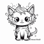 Adorable Rainbow Cat Bee Unicorn Coloring Pages 4