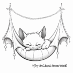 Adorables páginas para colorear del murciélago bebé dormido 3