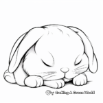 Adorable Sleeping Baby Bunny Coloring Pages 1